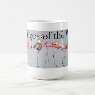 Flamants roses de la tasse du monde