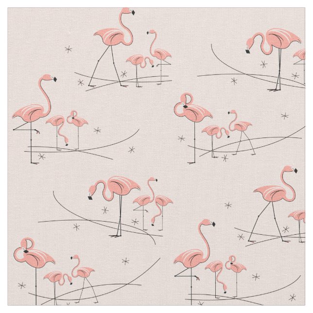 Flamants roses en tissu multiple rose (Fermer)