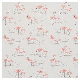 Flamants roses en tissu multiple rose