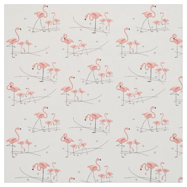 Flamants roses en tissu multiple rose (Échantillon)