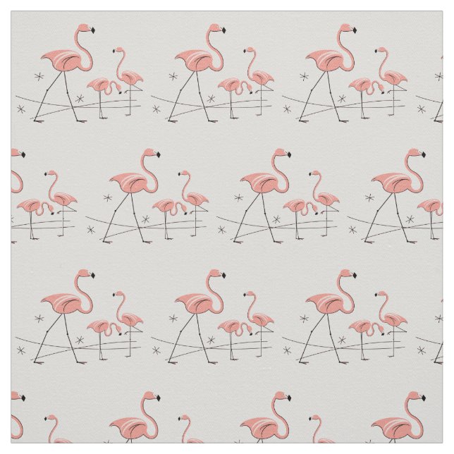 Flamants roses en tissu Trio 2 rose (Échantillon)
