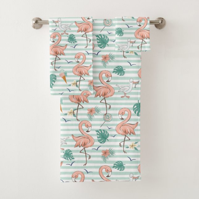 Flamants roses et mouettes (En situation)