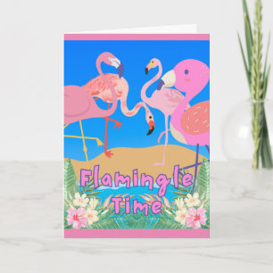 Flamants roses Flamingage Temps Fête Invitation