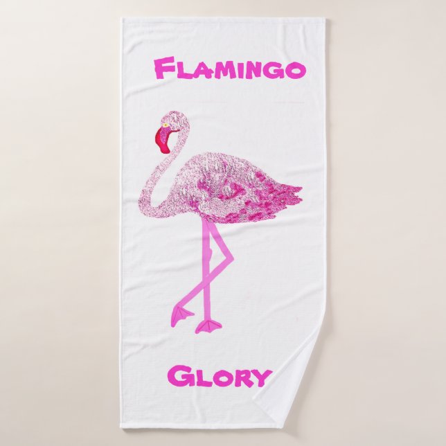 Flamants roses gloire (Serviette de bain)