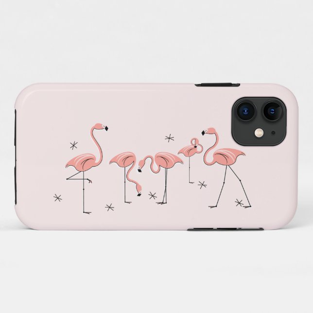 Flamants roses Groupe rose iPhone 11 coque (Dos (Horizontal))