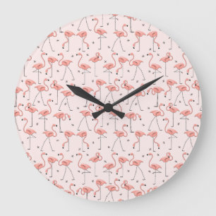 Flamants roses Horloge rose
