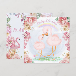 Flamants roses Invitation douche