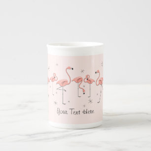 Flamants roses Ligne rose Texte os chine chine mug