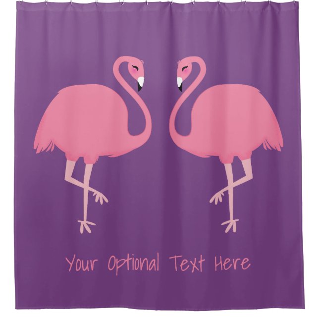 Flamants roses mignons rideaux de douche texte per (Devant)