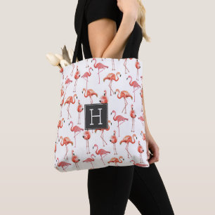Flamants roses Motif Monogramme SAC FOURRE-TOUT