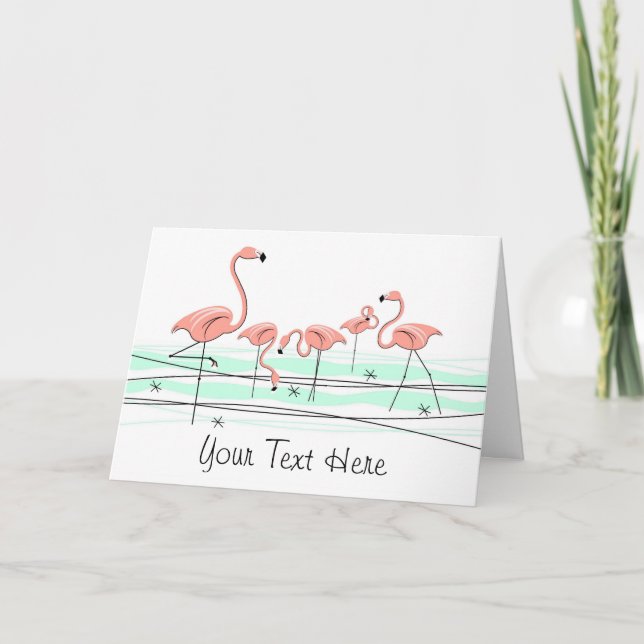 Flamants roses Ocean Group - carte de voeux texte  (Devant)