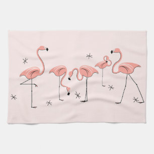 Flamants roses Pink Groupe serviette de cuisine