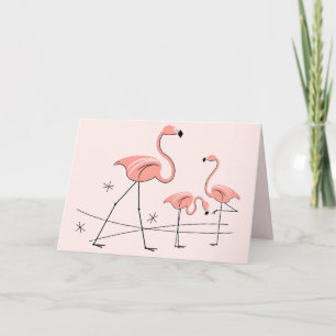 Flamants roses Pink Trio 2 carte de voeux