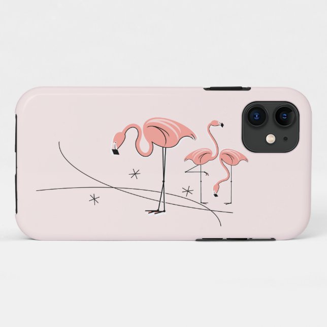 Flamants roses Pink Trio 3 iPhone 11 coque (Dos (Horizontal))