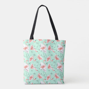 Flamants roses Retro Green Multi sur sac fourre-to