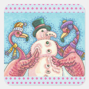 Flamants roses ROSE CONSTRUIRE STICKERS DE NOËL DE