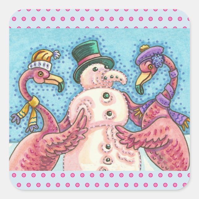Flamants roses ROSE CONSTRUIRE STICKERS DE NOËL DE (Devant)