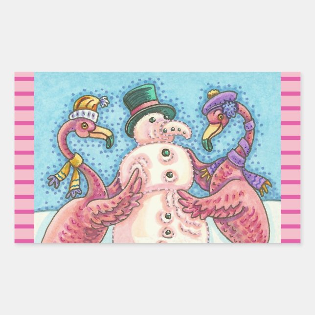 Flamants roses ROSE CONSTRUIRE STICKERS DE NOËL DE (Devant)