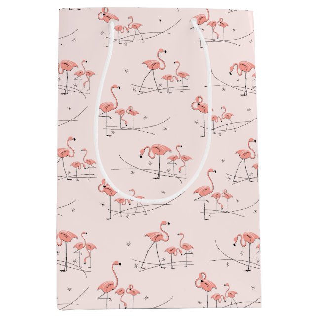 Flamants roses Rose Multi sac cadeau moyen (Devant)