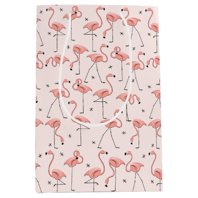 Flamants roses Rose Multi sac cadeau moyen (Devant)