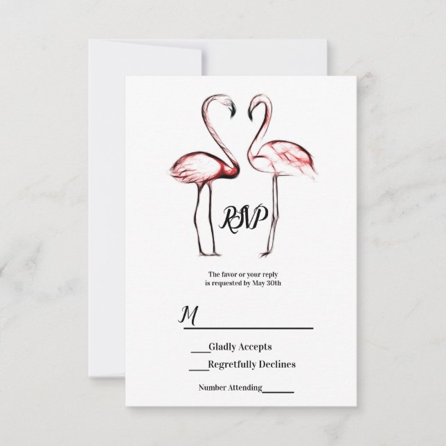 Flamants roses rose pêche Marbre noir RSVP (Devant)