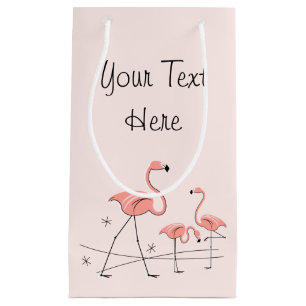 Flamants roses Rose Trio 2 Sac cadeau texte petit