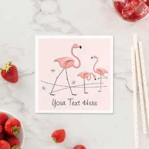 Flamants roses Rose Trio 2 serviettes en papier te