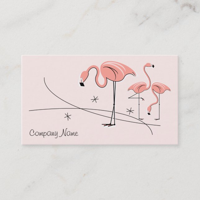 Flamants roses Rose Trio 3 carte de visite (Devant)