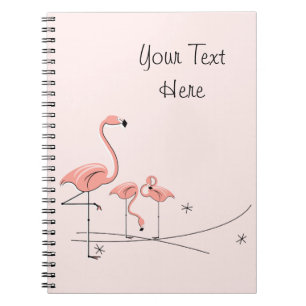 Flamants roses rose Trio 4 carnet texte