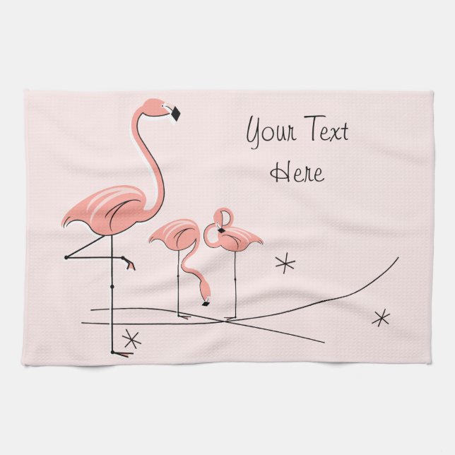 Flamants roses Rose Trio 4 serviette de cuisine (Horizontal)