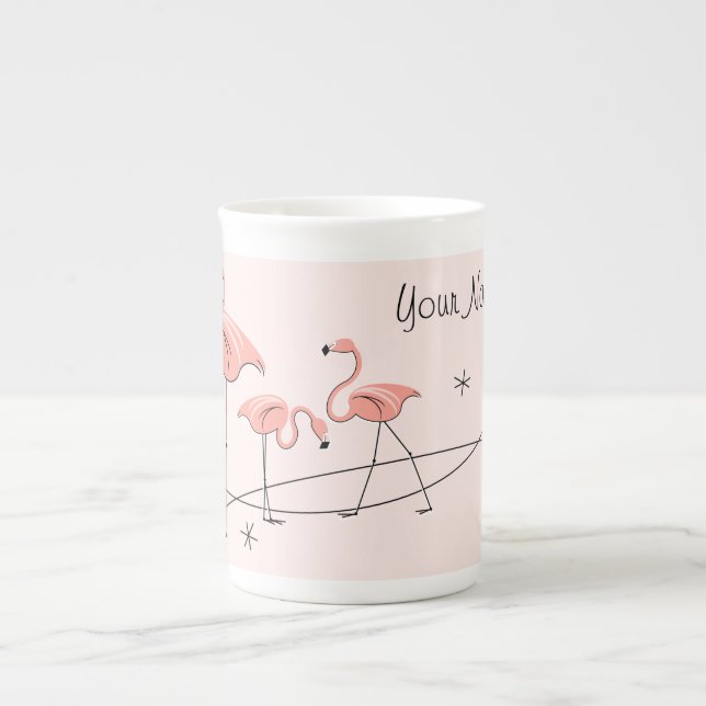 Flamants roses Rose Trio Nom os chine mug (Devant)