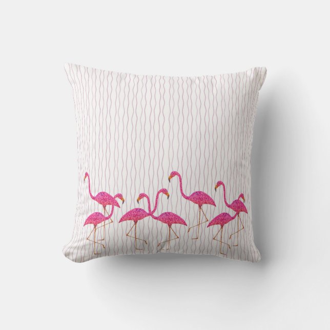 Flamants roses roses Coussin extérieur (Recto)