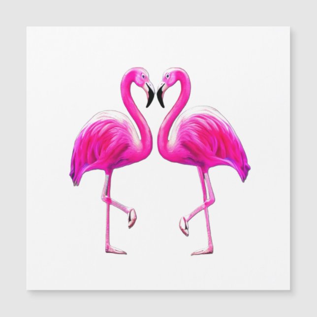 Flamants roses roses en amour (Devant)