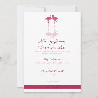 Flamants roses roses Faire-part de mariage