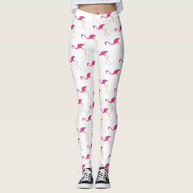 Flamants roses roses Leggings (Devant)