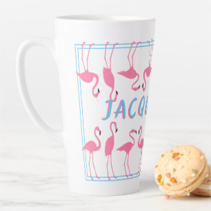 Flamants roses roses Nom Modèle Tall Latte tasse