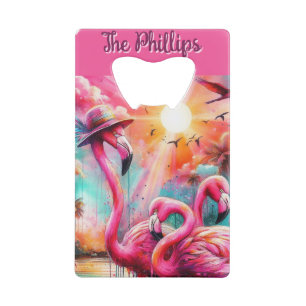 Flamants roses roses tropicaux Palmiers Personnali