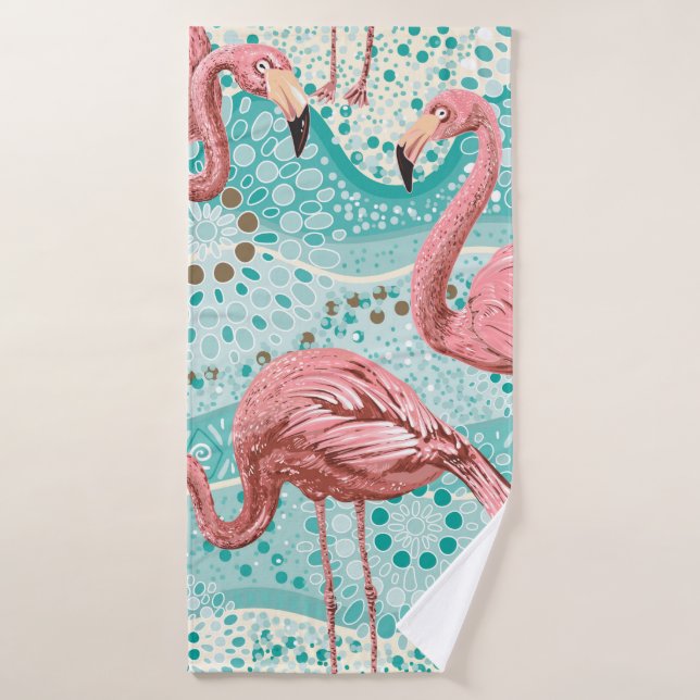 Flamants roses sans soudure motif (Serviette de bain)