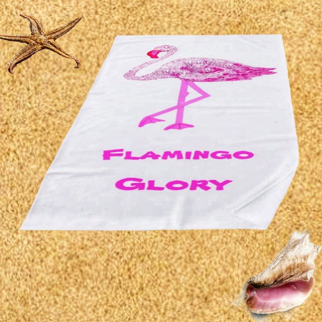 Flamants roses serviette de plage Glory (Head For sunny beaches, with your Flamingo Glory Beach Towel!)