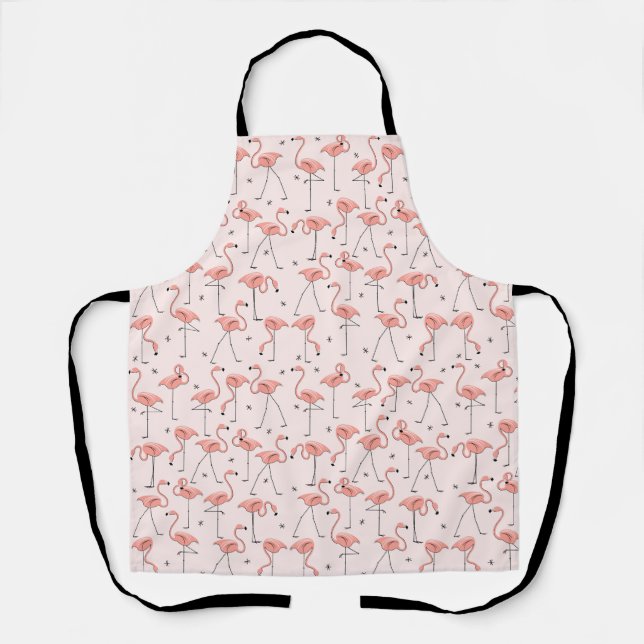 Flamants roses tablier motif rose (Recto)