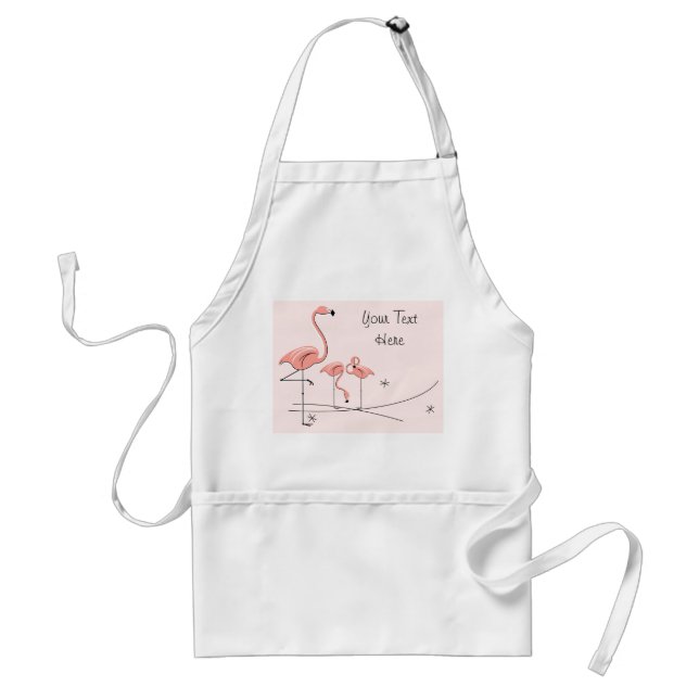 Flamants roses Trio rose 2 tablier texte (Devant)