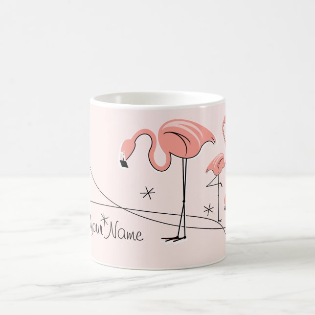 Flamants roses Trio rose 3 "Nom" mug (Centre)
