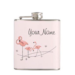 Flamants roses Trio rose Nom flacon enveloppé
