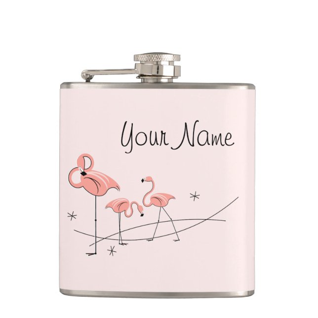 Flamants roses Trio rose Nom flacon enveloppé (Devant)
