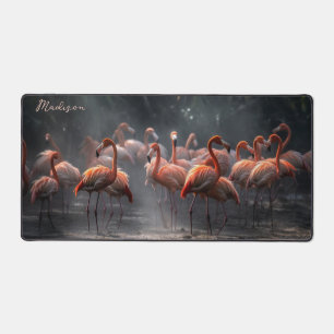 Flamants roses tropicaux nom personnalisé