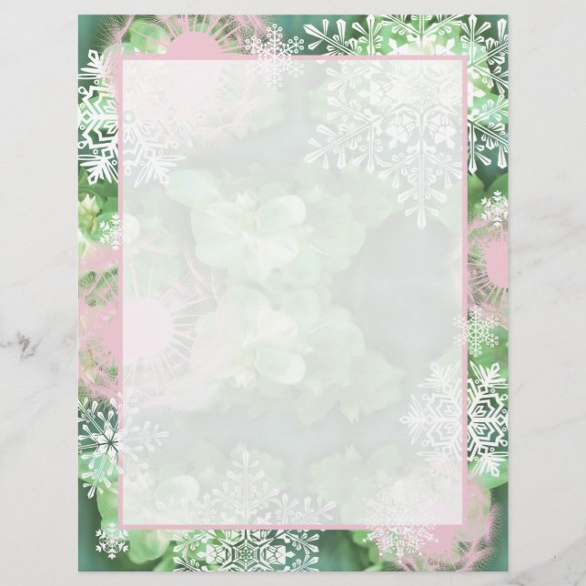 Flambeau à neige en rose et vert (Devant)