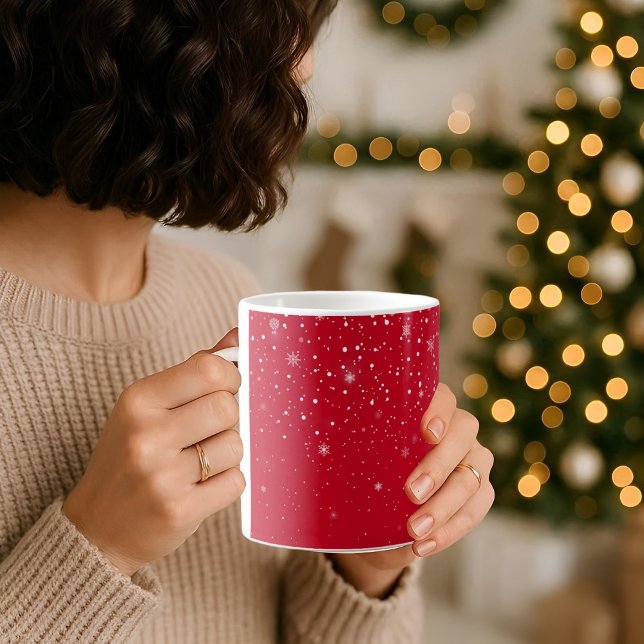 Flambeaux de neige d'hiver COFFEE rouge MUG (Créateur téléchargé)