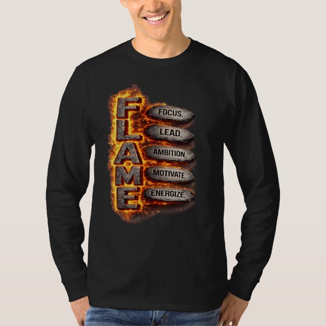 FLAME Motivation Graphic Men's T-Shirt  (Devant)