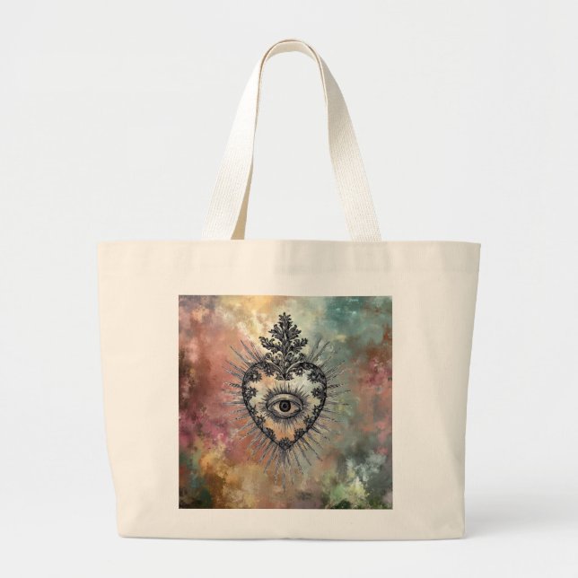 Flaming Heart Jumbo Tote Bag (Devant)