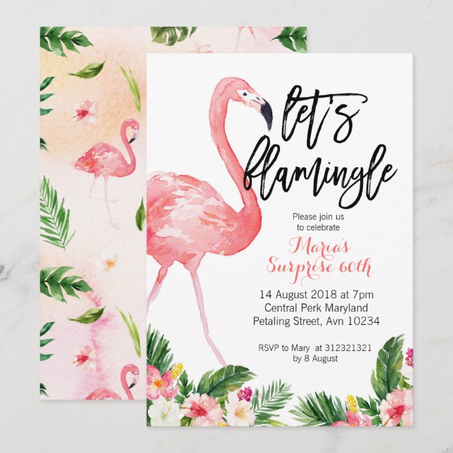 Flamingle 30e anniversaire Invitation (Devant / Derrière)